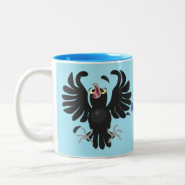 Taza Bicolor Gracioso ilustracion de personalizado de cuervos l
