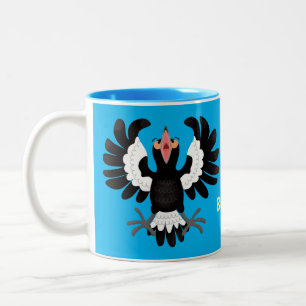 Taza Bicolor Gracioso ilustracion de personalizado magpie austr