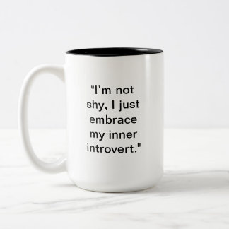 Taza Bicolor Gracioso Introvert Mug | Regalo de nombre personal