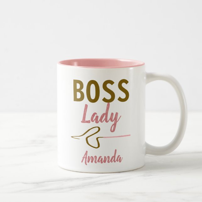 Taza Bicolor Gracioso Jefe Personalizado Lady Whip Mug (Derecha)