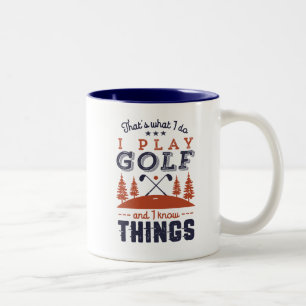 Taza Bicolor Gracioso jugador de golf golf yo juego golf yo sé