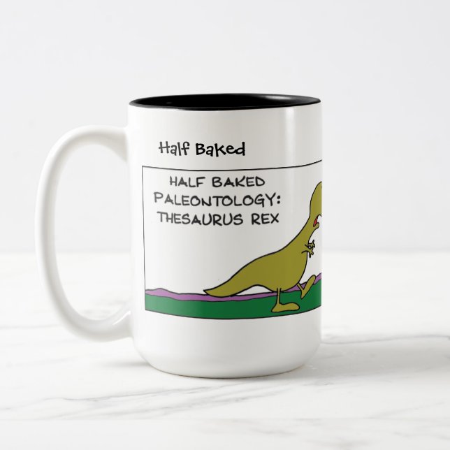 Taza Bicolor Gracioso mog de dinosaurio (Izquierda)