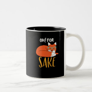 Taza Bicolor Gracioso moño animal y humor Oh por Fox Sake