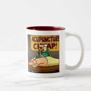 Taza Bicolor Gracioso Mug de Acupuntura Médica