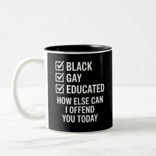 Taza Bicolor Gracioso orgullo gay negro apoya los derechos LGBT