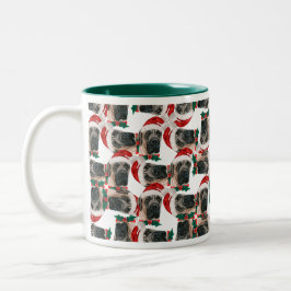 Taza Bicolor Gracioso patrón inglés de Navidades de castiff