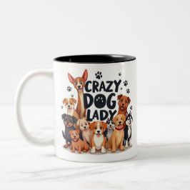Taza Bicolor Gracioso perro Loco Tragar Café Amantes Regalo Taz