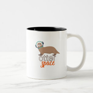 Taza Bicolor Gracioso Personalizado de Humor y Otter Space para