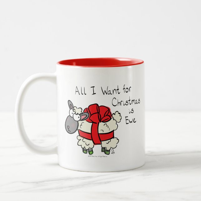 Taza Bicolor Gracioso Personalizado de Navidades vacacionales (Izquierda)