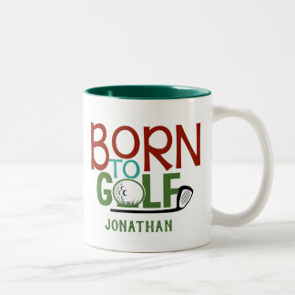 Taza Bicolor Gracioso Personalizado Nacido En El Golf