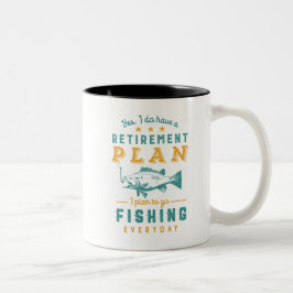 Taza Bicolor Gracioso Plan de Jubilación de Pescador Retirado I