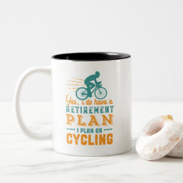 Taza Bicolor Gracioso plan de retiro ciclista retirado en bicic