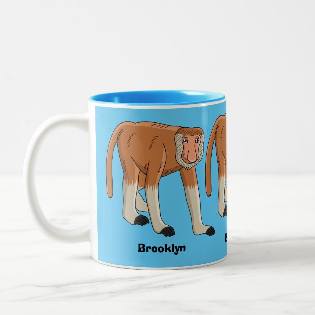 Taza Bicolor Gracioso proboscito personalizado ilustracion (Izquierda)
