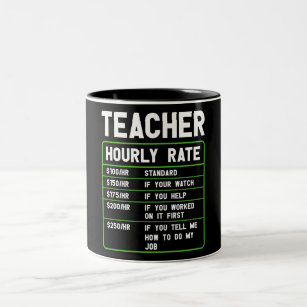 Taza Bicolor Gracioso profesor con tasa horaria de café de dos 