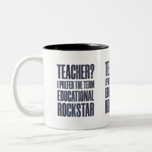 Taza Bicolor Gracioso profesor de música - Rockstar educativo