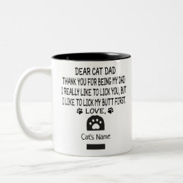 Taza Bicolor gracioso Querido gato: nombre personalizado y nomb