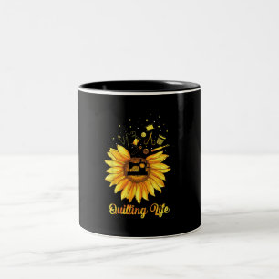 Taza Bicolor Gracioso Quilling Life Love Sun Flor Quilters Rega