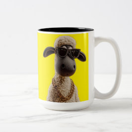 Taza Bicolor Gracioso rapero ovino Mug - Cute Pet Lover Gige Cu