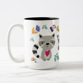 Taza Bicolor Gracioso regalo de El día de San Valentín Raccoon