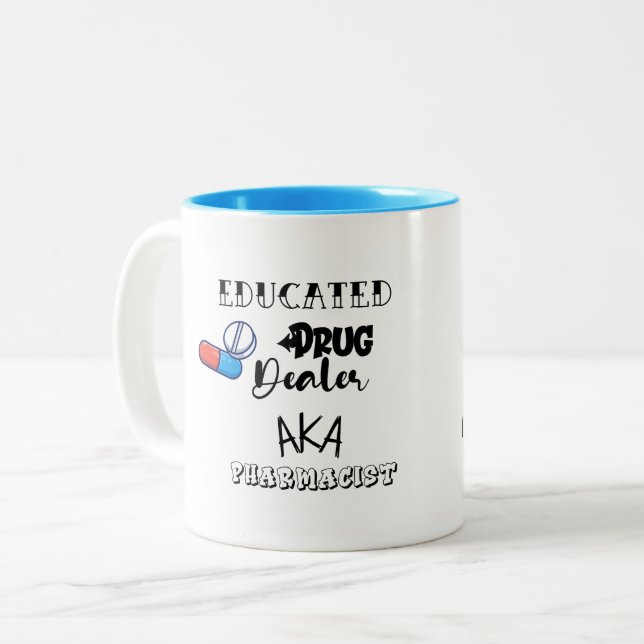 Taza Bicolor Gracioso regalo de farmacia personalizado (Anverso izquierdo)