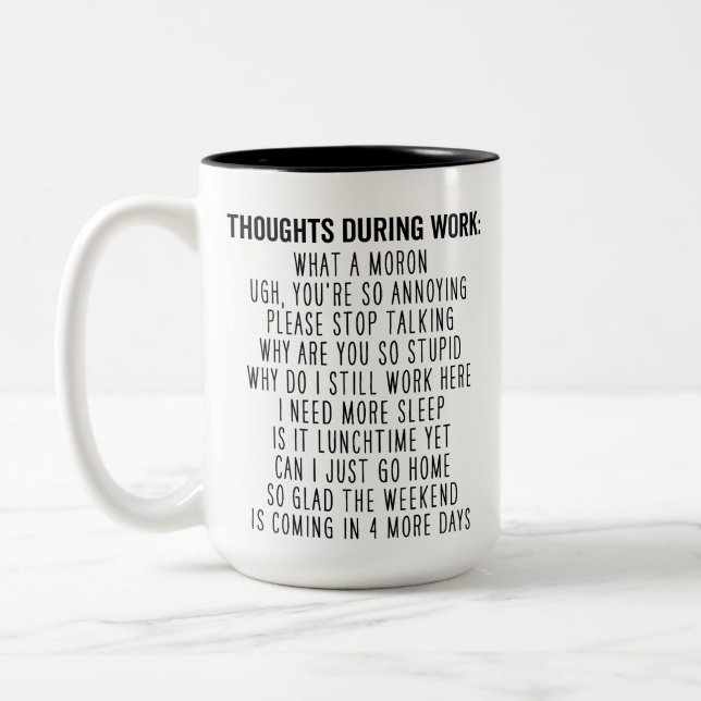 Taza Bicolor Gracioso regalo de oficina, reflexiones durante el (Izquierda)