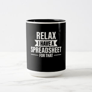 Taza Bicolor Gracioso Relax tiene un regalo contable de hojas d