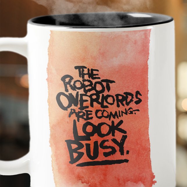 Taza Bicolor Gracioso Robot Overlords Mug (Subido por el creador)