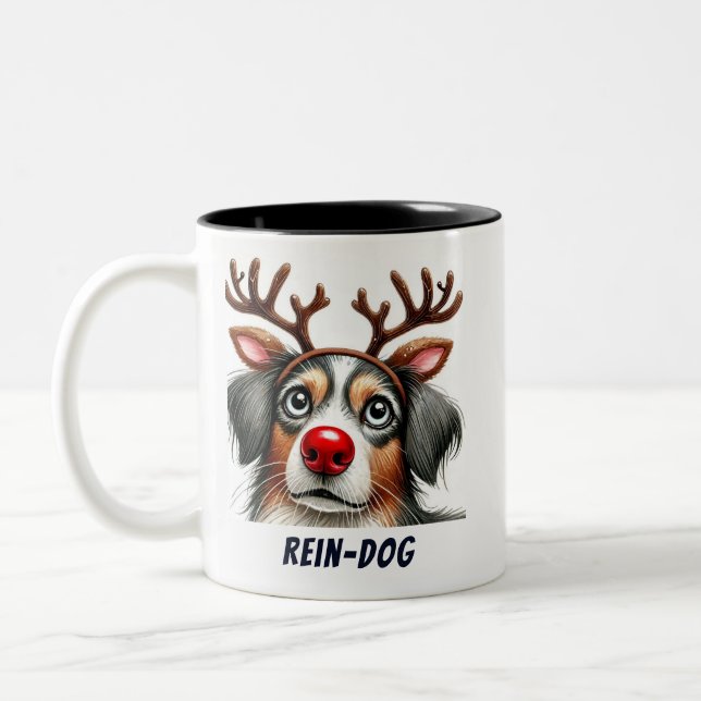 Taza Bicolor Gracioso Santa Rein-Dog (Izquierda)