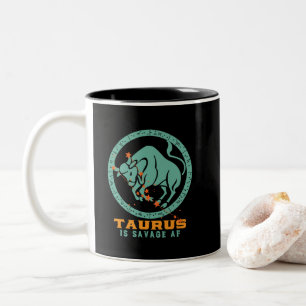 Taza Bicolor Gracioso Taurus Zodiac Star Sign Astrología Cumple