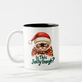 Taza Bicolor Gracioso y gruñón gato Navidades Mug Gift
