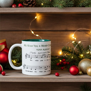 Taza Bicolor Gracioso y personalizado "Te deseamos una feliz Na