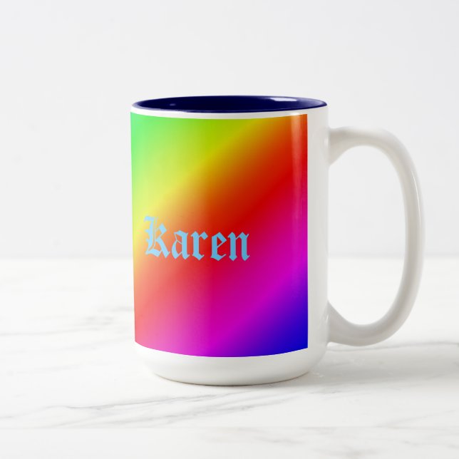 Taza Bicolor Gradiente diagonal de arcoíris colorido (Derecha)
