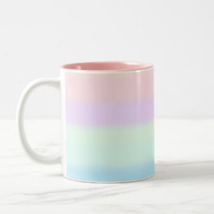 Taza Bicolor Gradiente Multicolor Abstracto Moderno en Pastel