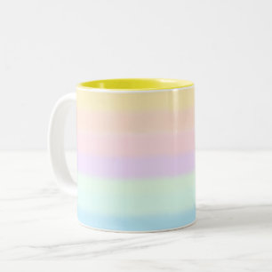 Taza Bicolor Gradiente Multicolor Abstracto Moderno en Pastel