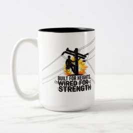 Taza Bicolor Graduación de Oficial de Línea Aprendiz Eléctrico