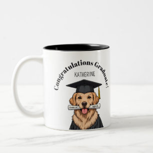 Taza Bicolor Graduación de personalizado Perro recuperador de o