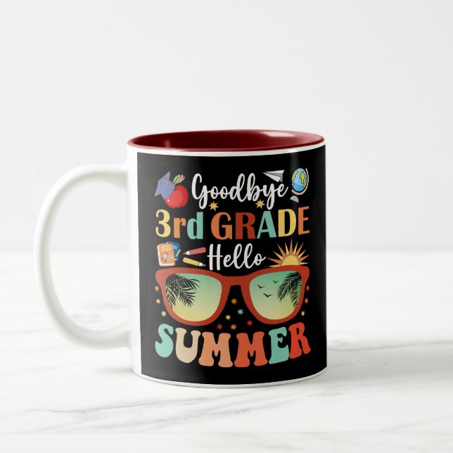 Taza Bicolor Graduación divertida Adiós tercer grado Hola veran (Izquierda)