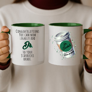 Taza Bicolor Graduación Gratuita Para Médicos Graduados Persona