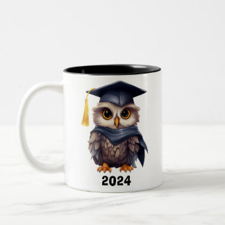 Taza Bicolor Graduado de búho