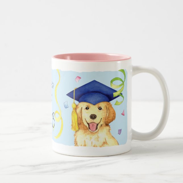 Taza Bicolor Graduado del golden retriever (Derecha)