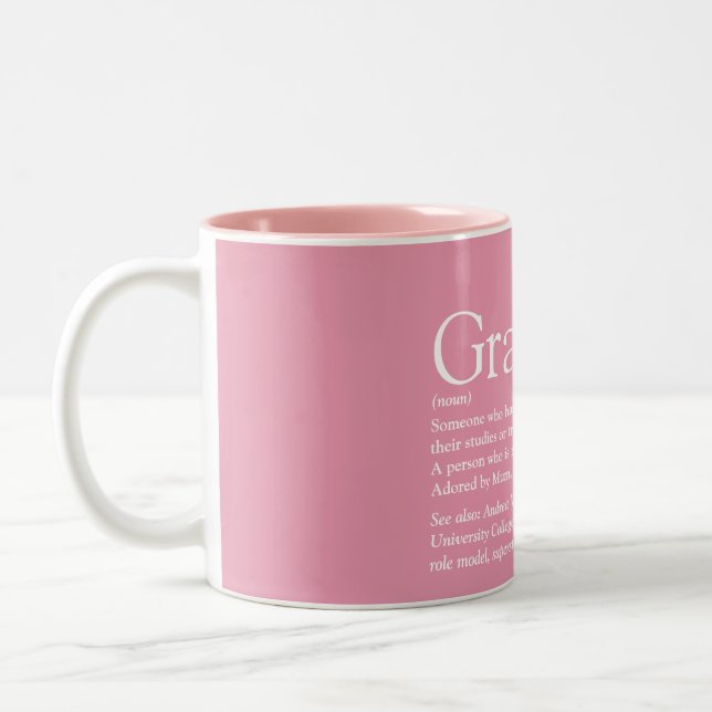 Taza Bicolor Graduate Definition Modern Fun Girly Pink (Izquierda)