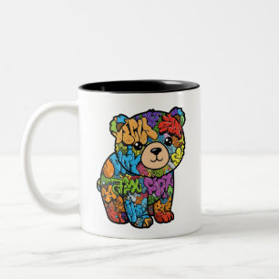 Taza Bicolor Graffiti Bear Mug - Versión a la derecha