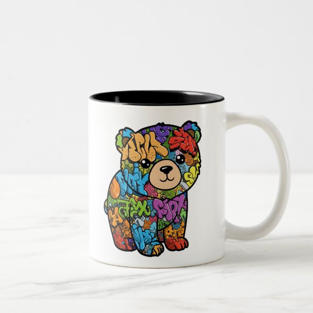 Taza Bicolor Graffiti Bear Mug - Versión a la izquierda (Derecha)