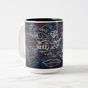 Taza Bicolor Graffiti hermoso