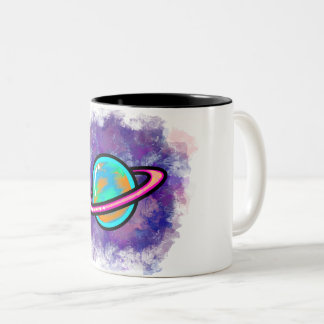 Taza Bicolor Graffiti Saturn Mug