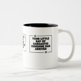 Taza Bicolor Gráfica de cita divertida y sol sarcástico