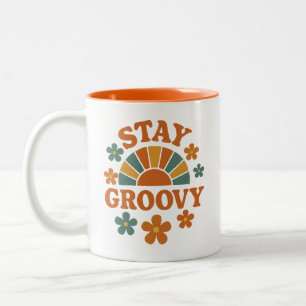 Taza Bicolor Gráfica Retro Sunshine Mantén Groovy