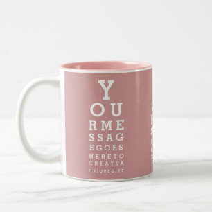 Taza Bicolor Gráfico de agudeza visual divertido con mensaje pe