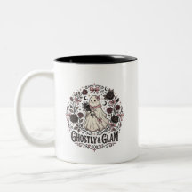 Gráfico de Halloween Fantasma Gótico Rosa Vintage