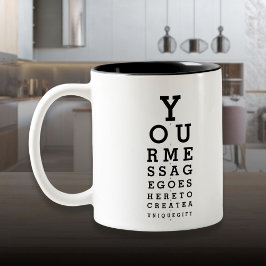 Taza Bicolor Gráfico de optometrista divertido con mensaje pers